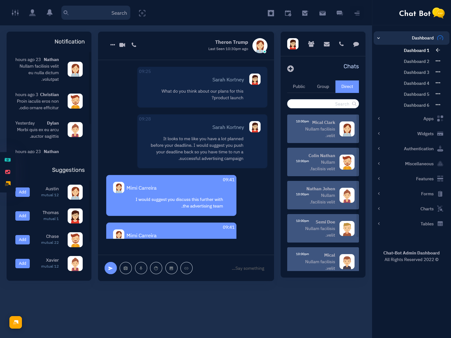 Chatbot and dashboard demo